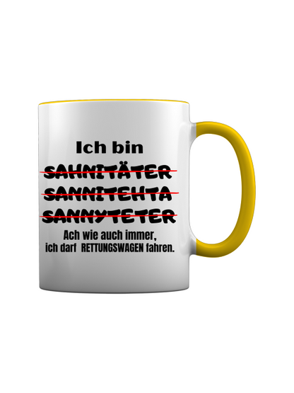 Sanitäter Fun Tasse - Ich darf Rettungswagen fahren