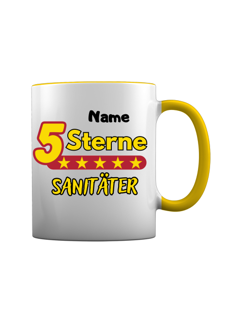 Sanitäter Tasse - 5 Sterne Sanitäter [Mit Name]